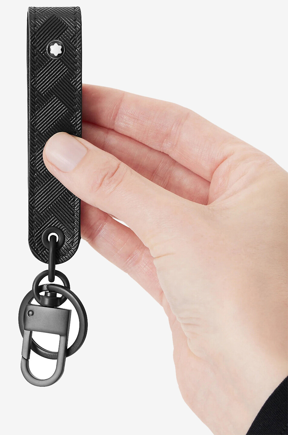MONTBLANC Porte-clés en cuir effet carbone Moncler Extreme 3.0 Homme NOIR 3