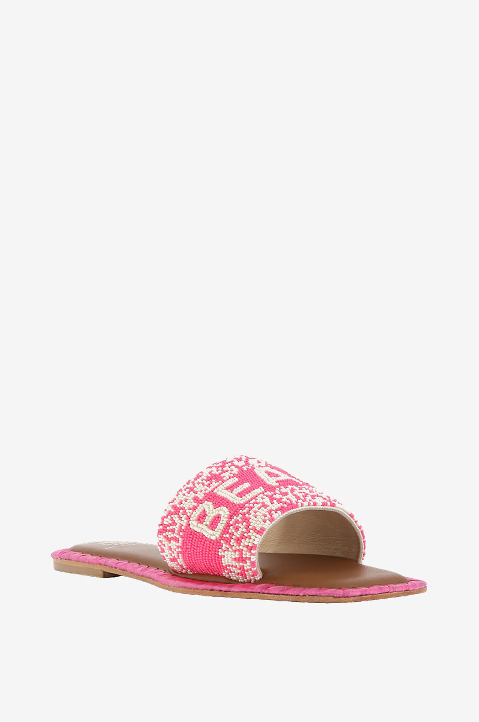 DE SIENA Mules plates en perles de verre Beach Please Femme ROSE 1