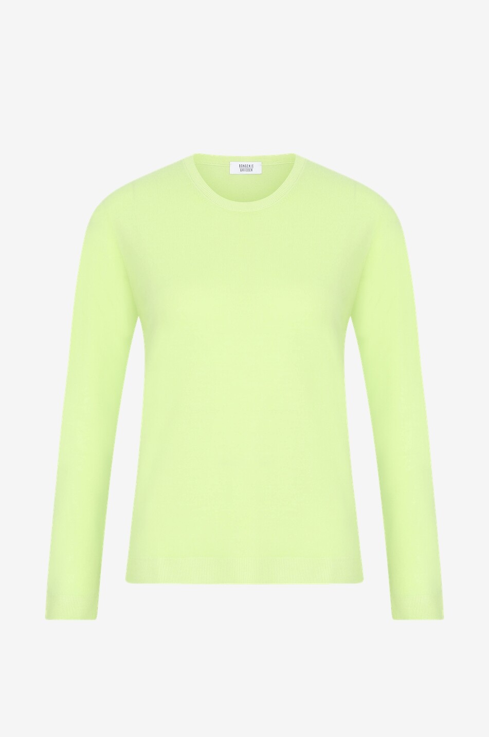 BONGÉNIE Pull fin ajusté en laine à col rond Femme VERT 1