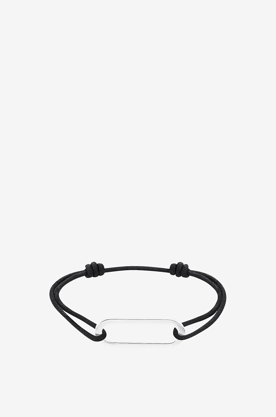 Maillon L cord bracelet with white gold