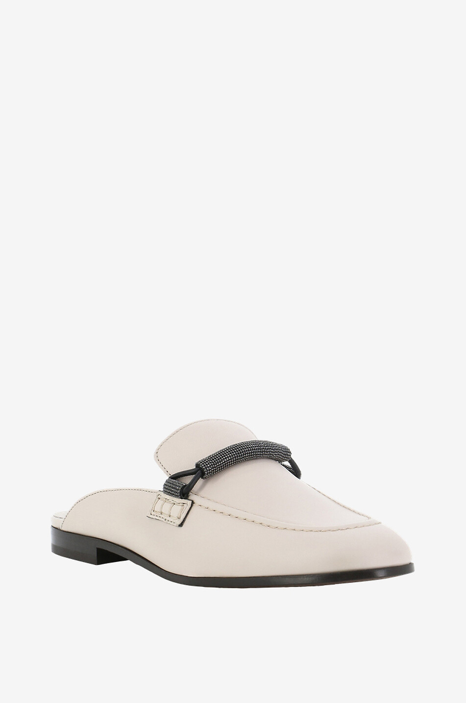 BRUNELLO CUCINELLI Monili flat nappa leather mules Women Light beige 1