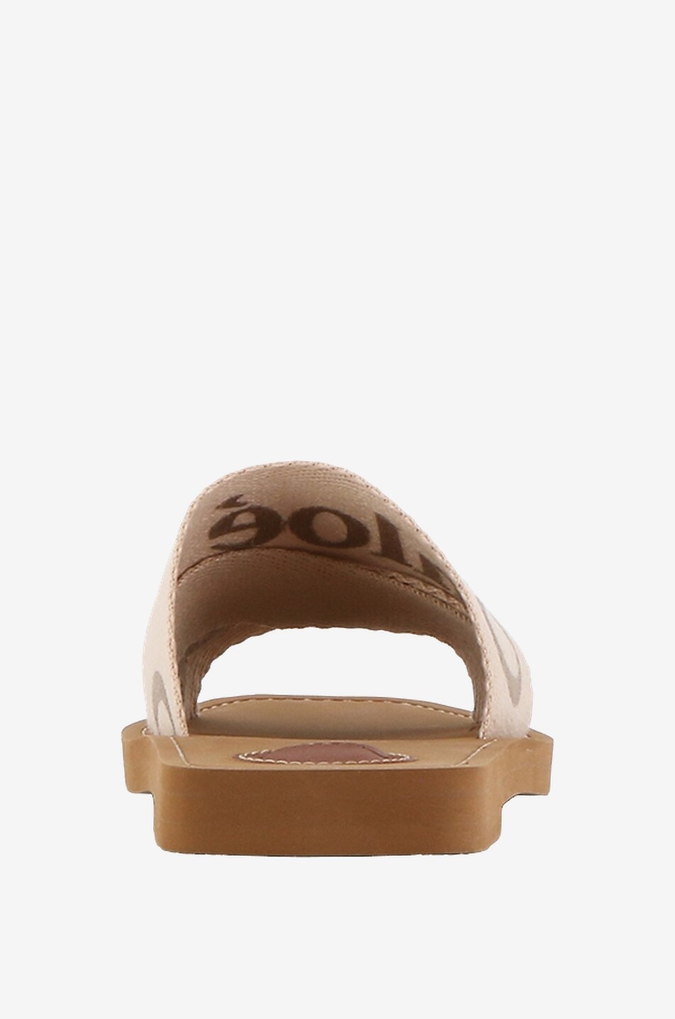 CHLOE Flache Pantoletten aus besticktem Leinen Woody Damen HELLROSA 4