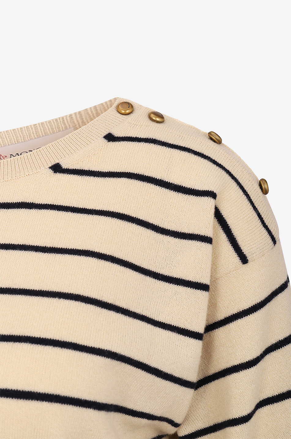 MONCLER Pull marinière boxy en laine et cachemire Femme BEIGE 3