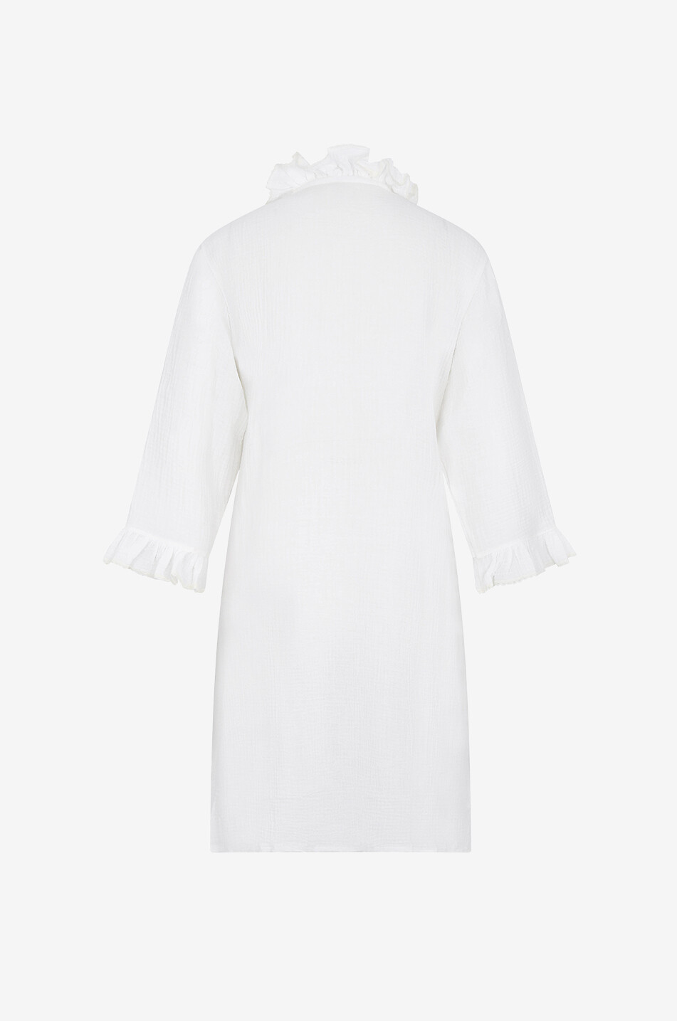 LALIDE A PARIS Daria cotton dressing gown Women WHITE 2