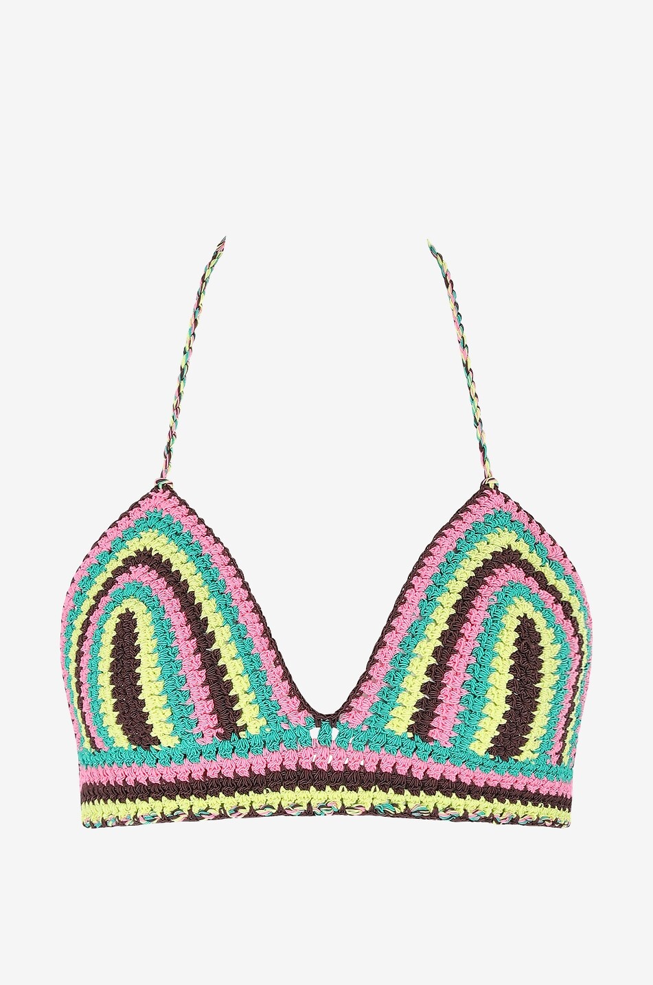 Gehäkeltes Bikinitop Hot Pink Multi