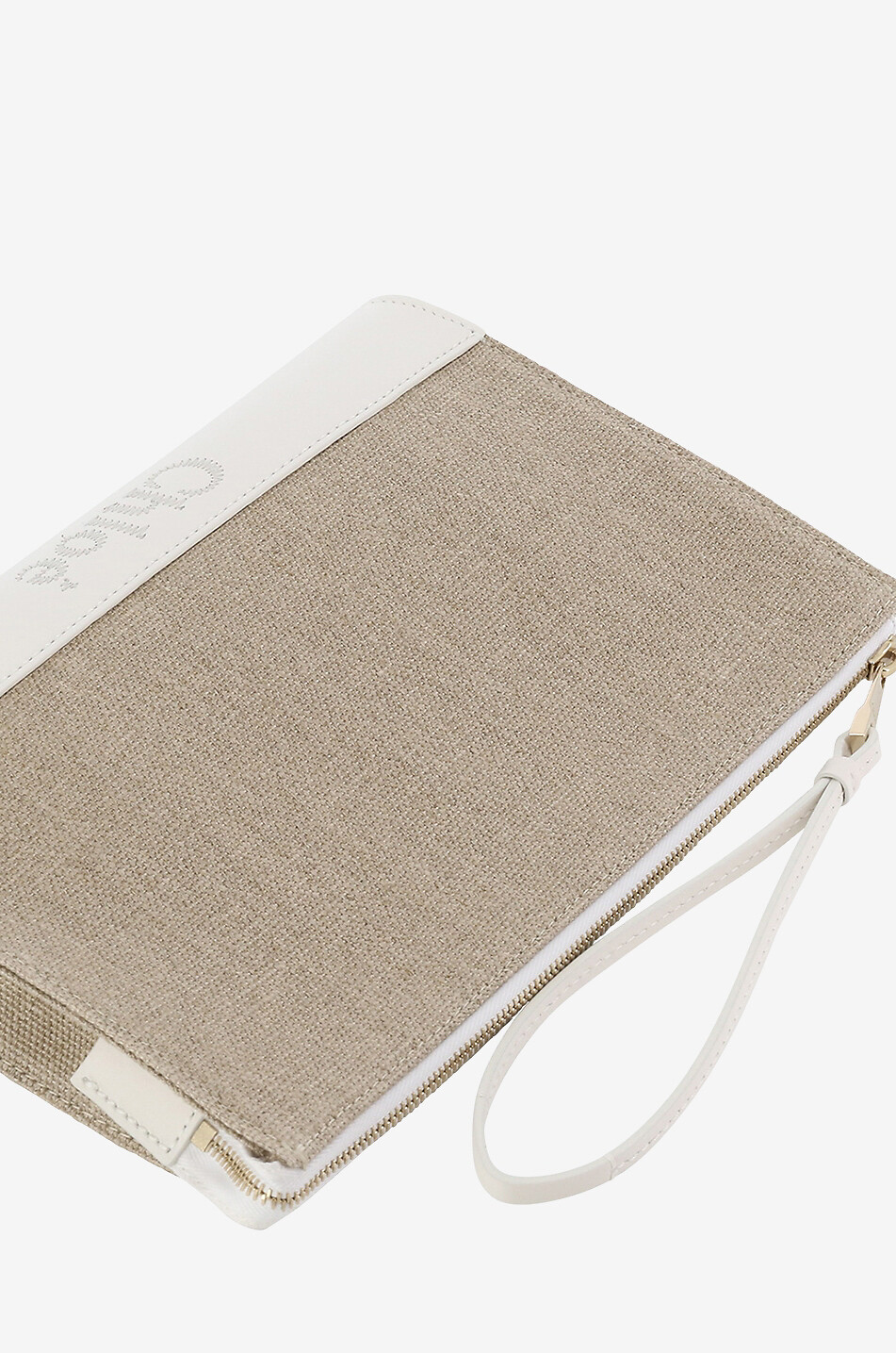 CHLOE Clutch aus Leinen und Leder Chloé Sense Damen WEISS 3