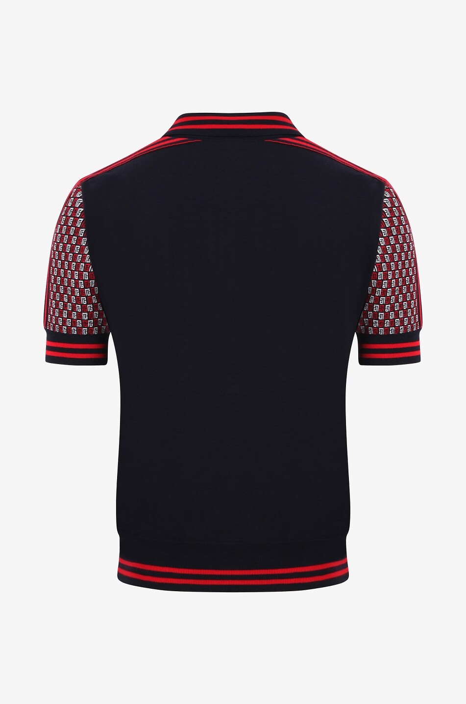 BALMAIN Polo en maille jacquard monogrammé Homme BLEU FONCE 2