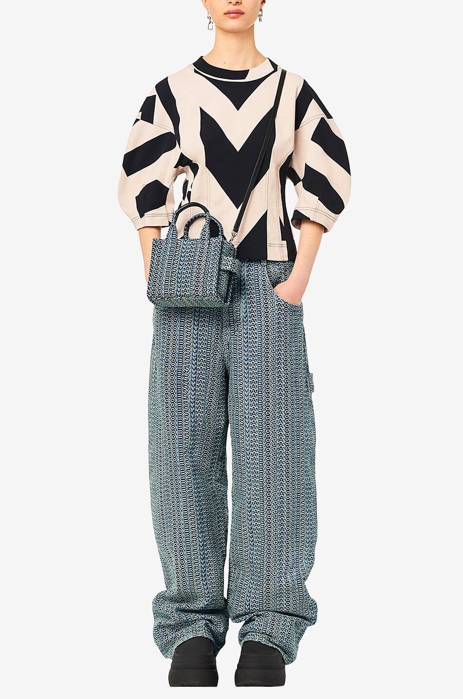 Mini-Shopper The Washed Monogram Denim Tote