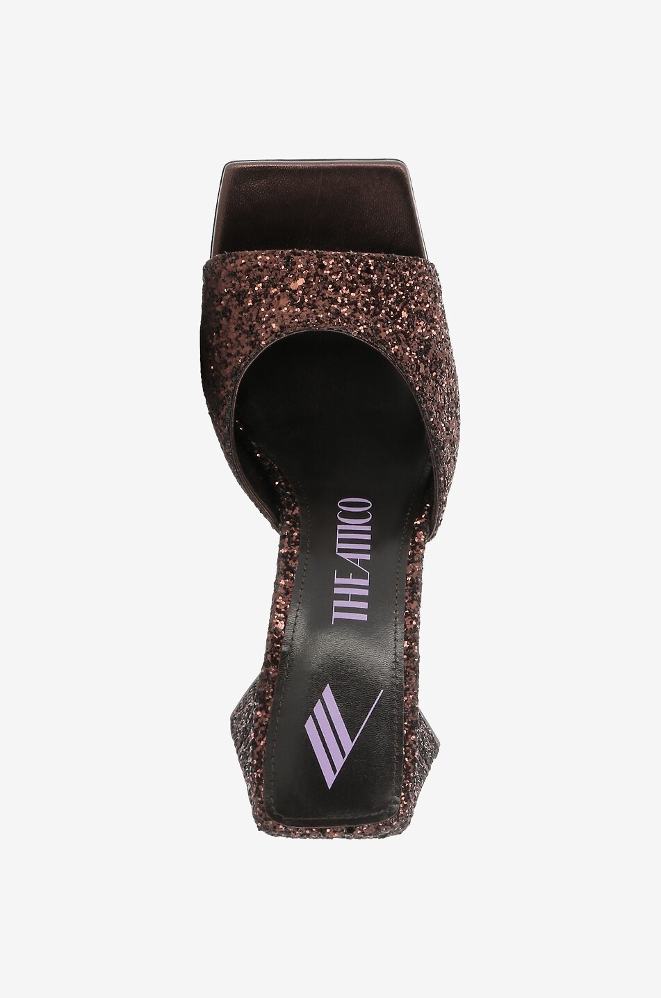 THE ATTICO Offene Glitter-Pantoletten Devon 115 Damen BRAUN 5