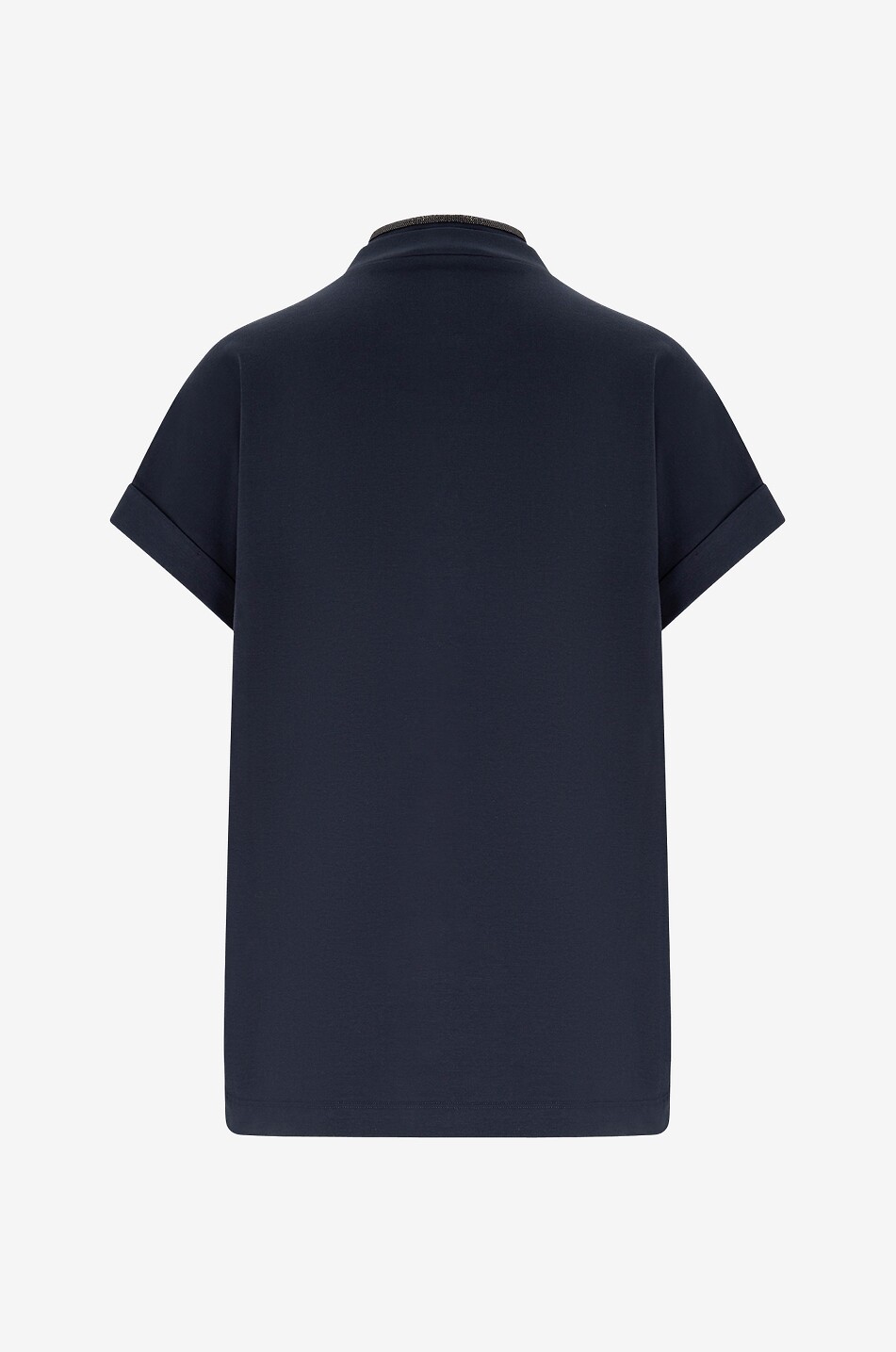 Precious Insert V-neck rib jersey short-sleeve T-shirt