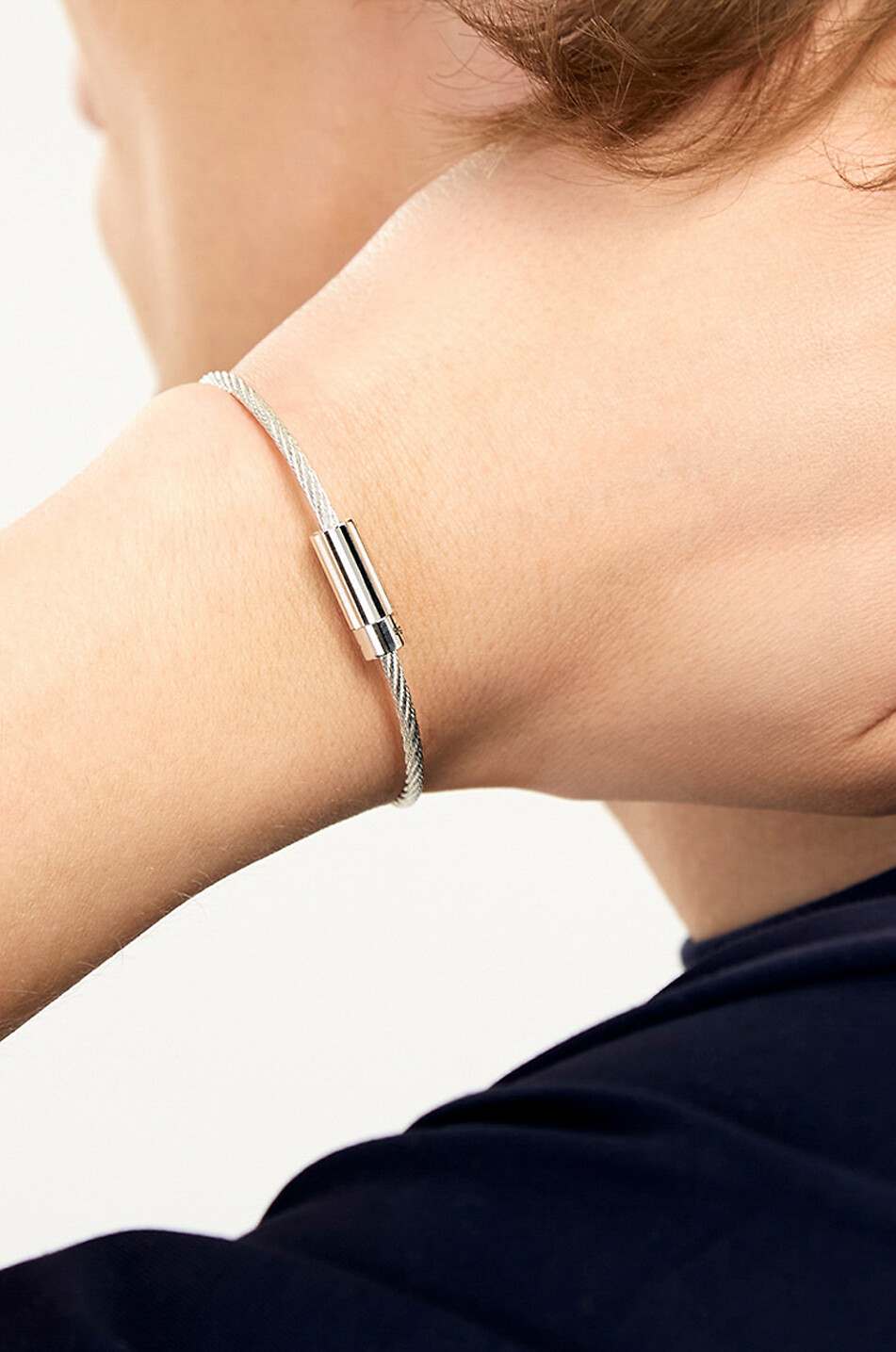 LE GRAMME Guilloché Pyramide Le 9g silver bracelet Men SILVER 2