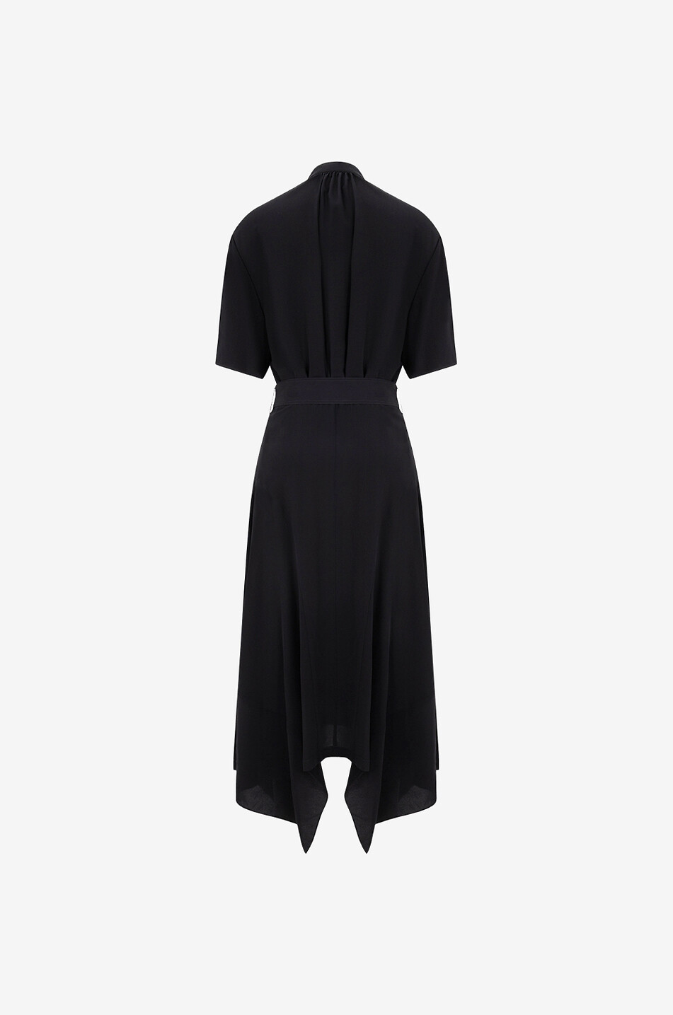 Robe chemise midi asymétrique en soie