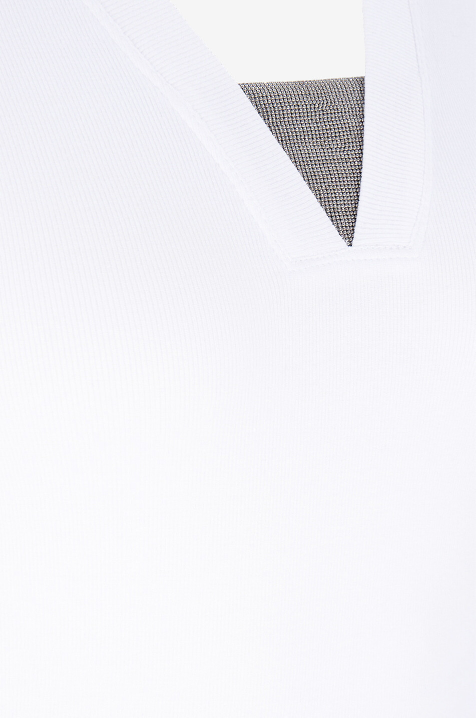 BRUNELLO CUCINELLI T-Shirt mit 3/4-Ärmeln und V-Ausschnitt Precious Detail Damen WEISS 3