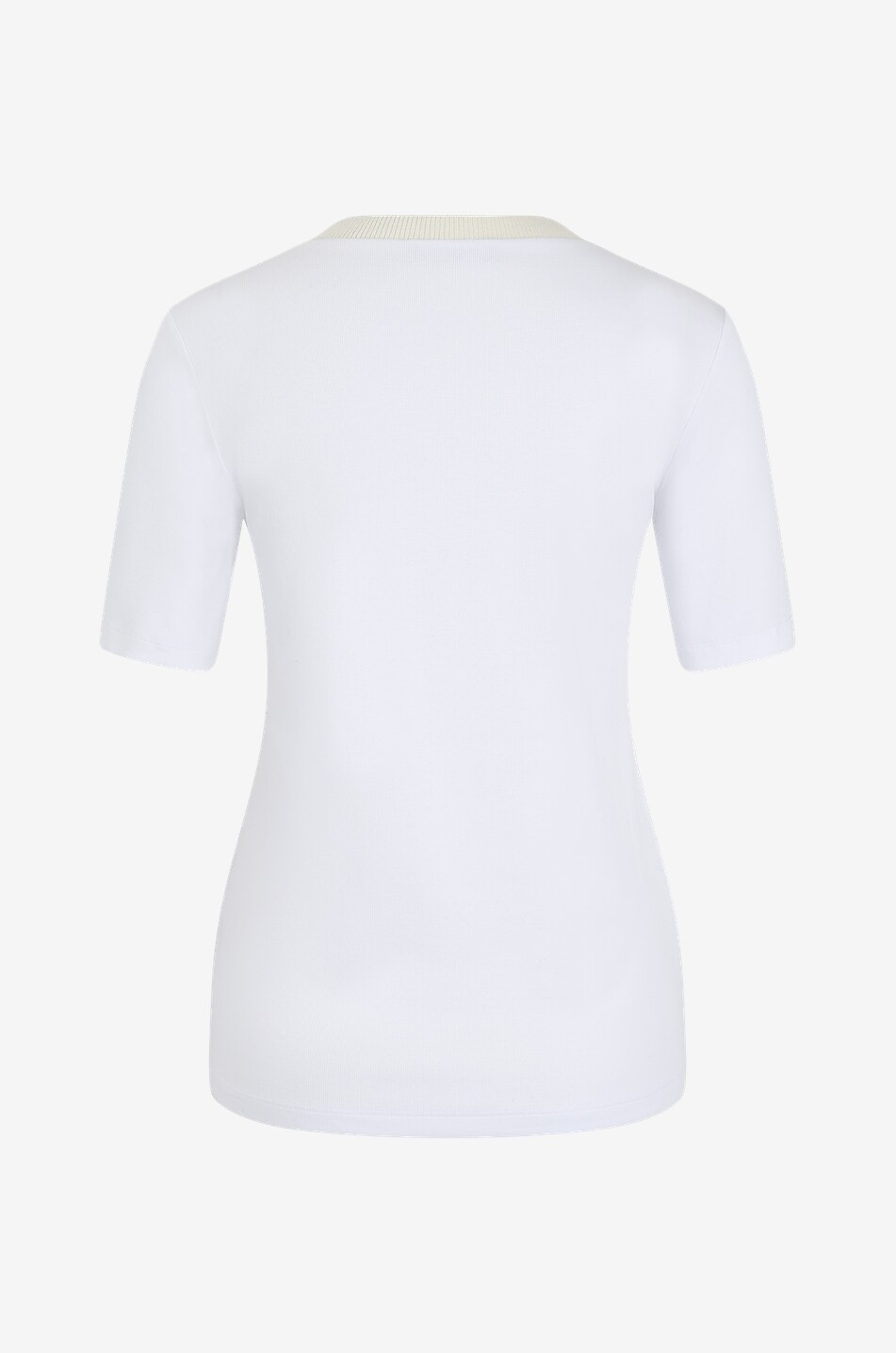 FABIANA FILIPPI Ribbed T-shirt with wool blend crewneck Women WHITE 2