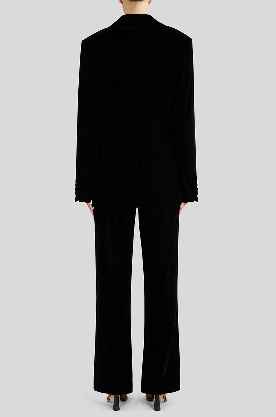 Einreihiger Samt-Oversize-Blazer