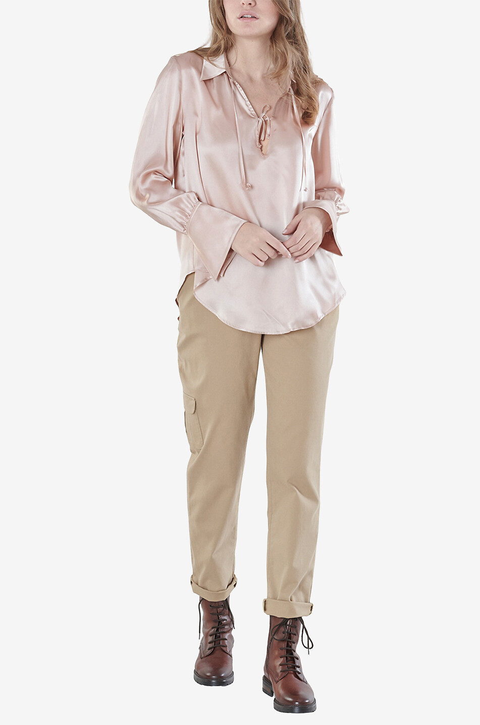 Blouse à manches longues en soie Elin