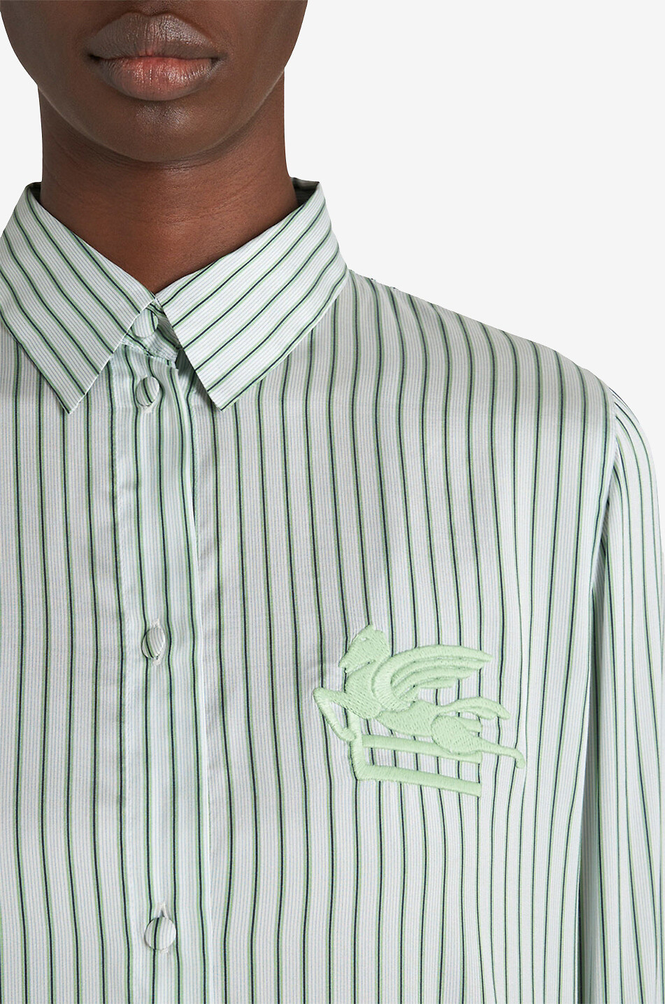 Pegaso striped oversize silk shirt