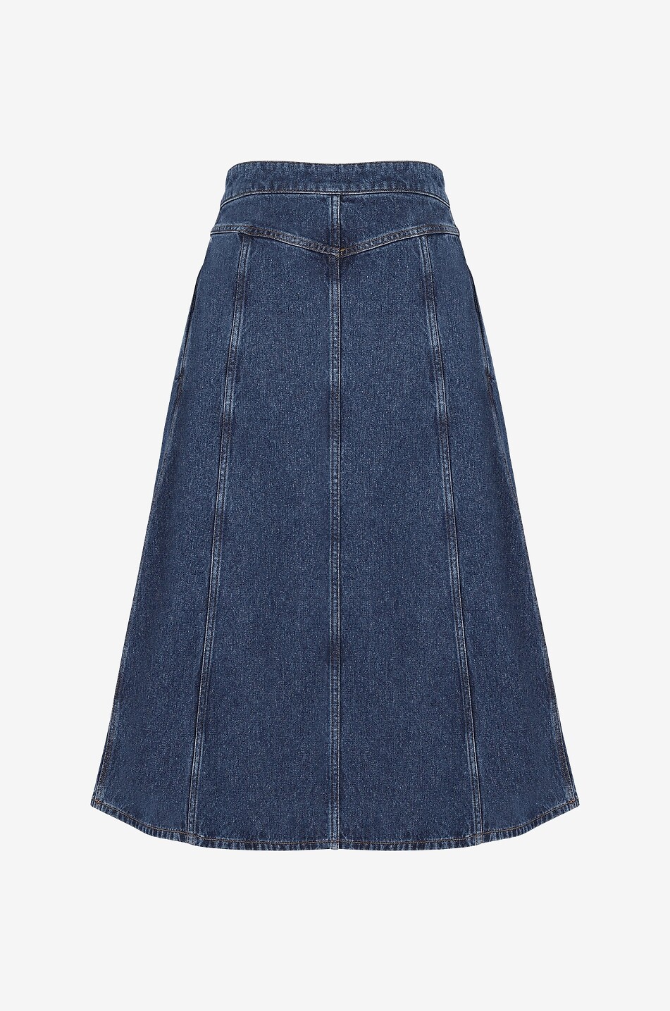 Jupe midi évasé en denim recyclé