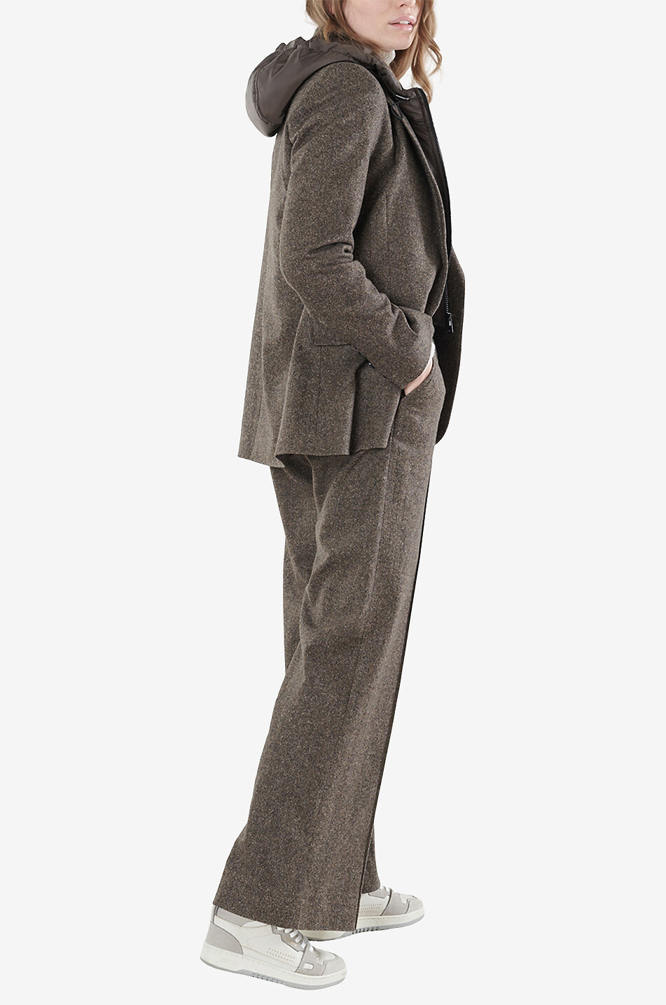 HANA SAN Pantalon droit en laine Ulrik Femme MARRON 5