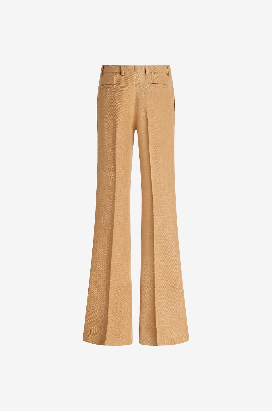 Pantalon évasé taille basse en gabardine