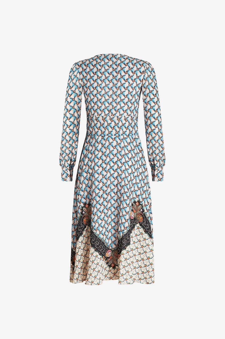 ETRO Robe midi portefeuille en crêpe Floralia Femme BLEU 2