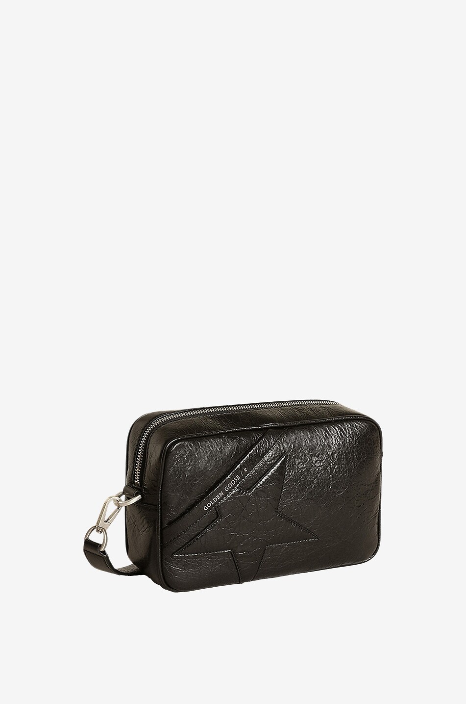 GOLDEN GOOSE Large Star crinkle effect leather camera bag Women BLACK 2