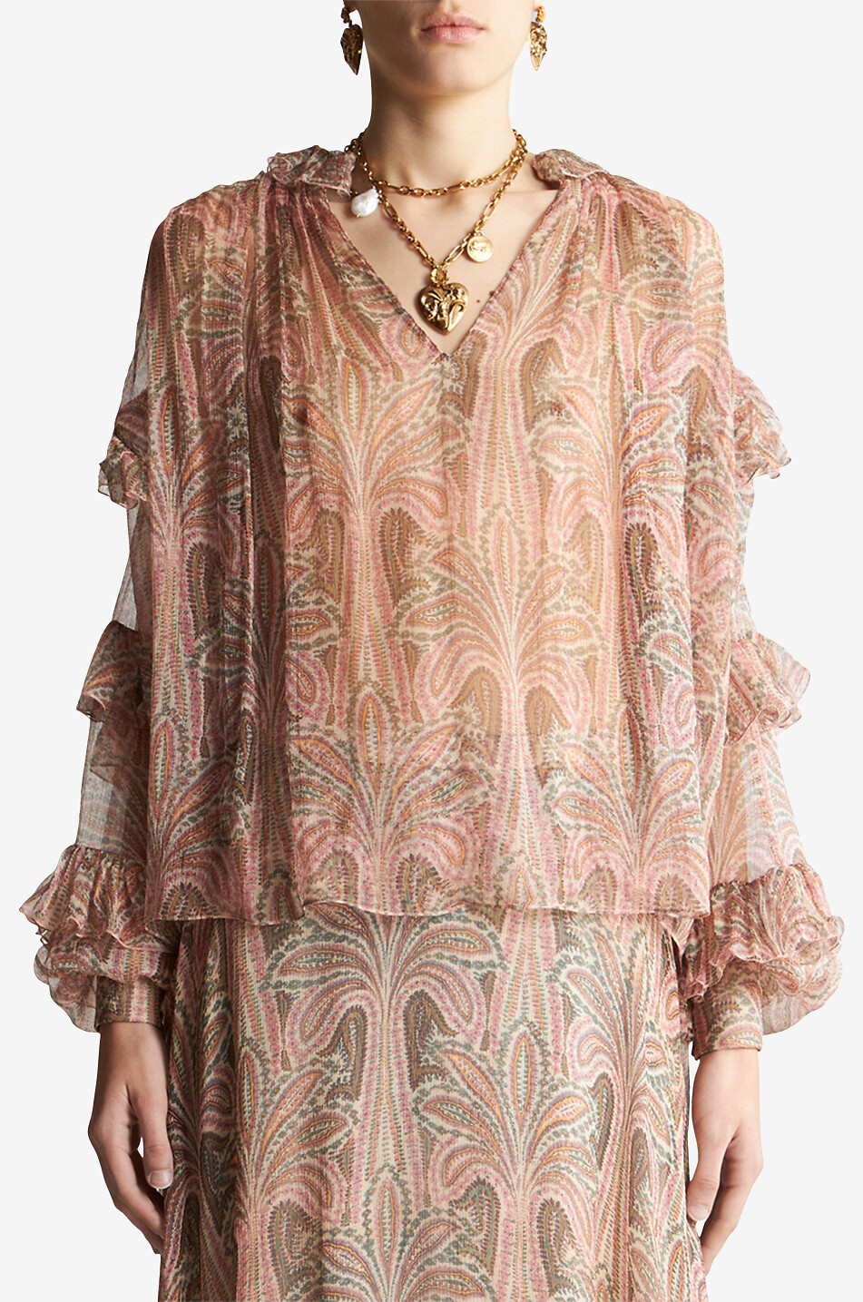 ETRO Bluse aus Seiden-Kreppon Paisley Floral Damen BUNT 3