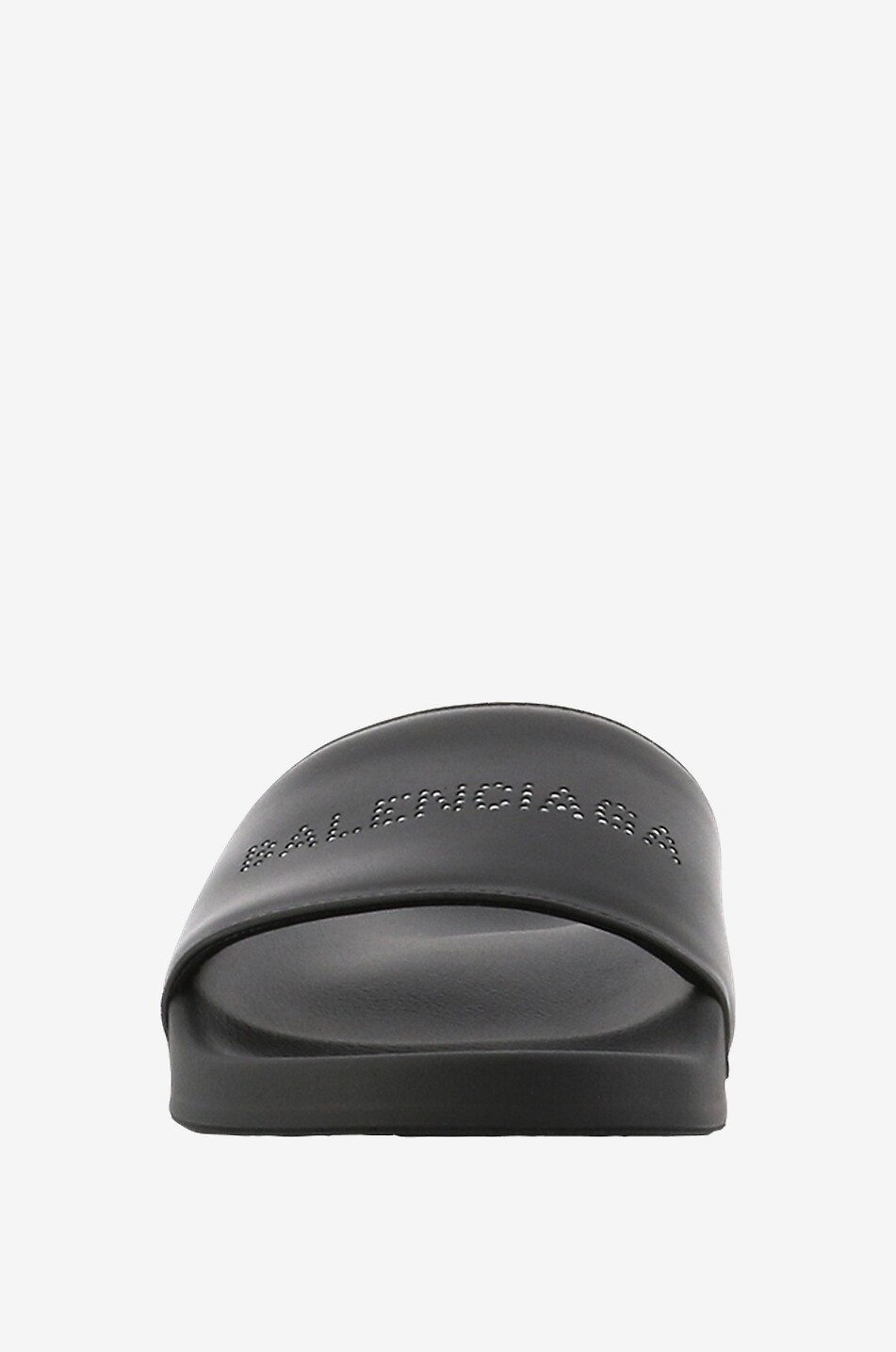 BALENCIAGA Mules plates en cuir et cristaux Pool Slides Femme NOIR 2