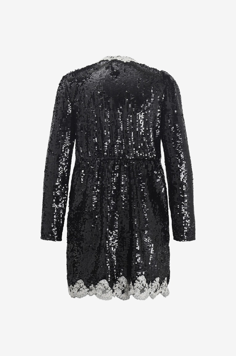 TWINSET Sequin and lace adorned mini dress Women MULTI COLOURED 2
