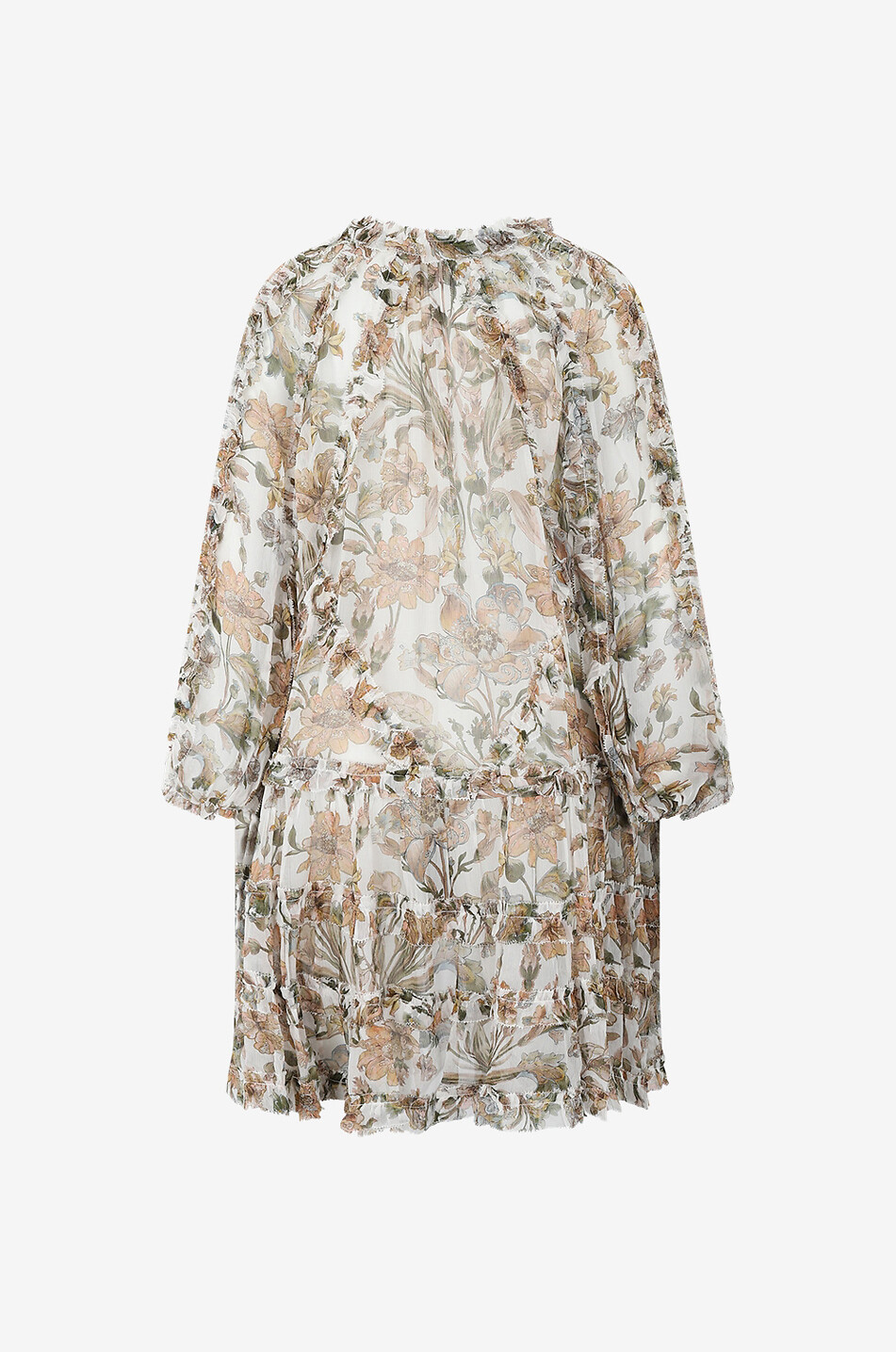 ZIMMERMANN Mini robe évasée en georgette Chintz Billow Frill Femme VERT 2