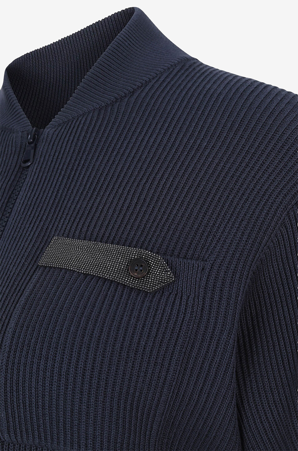 Cardigan zippé en coton Shiny Tab