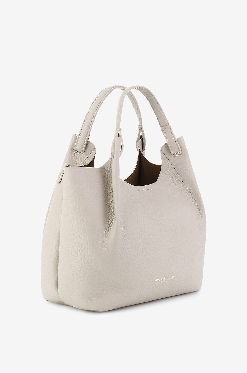 GIANNI CHIARINI Handtasche aus genarbtem Leder Dua Damen CREMEFARBEN 2