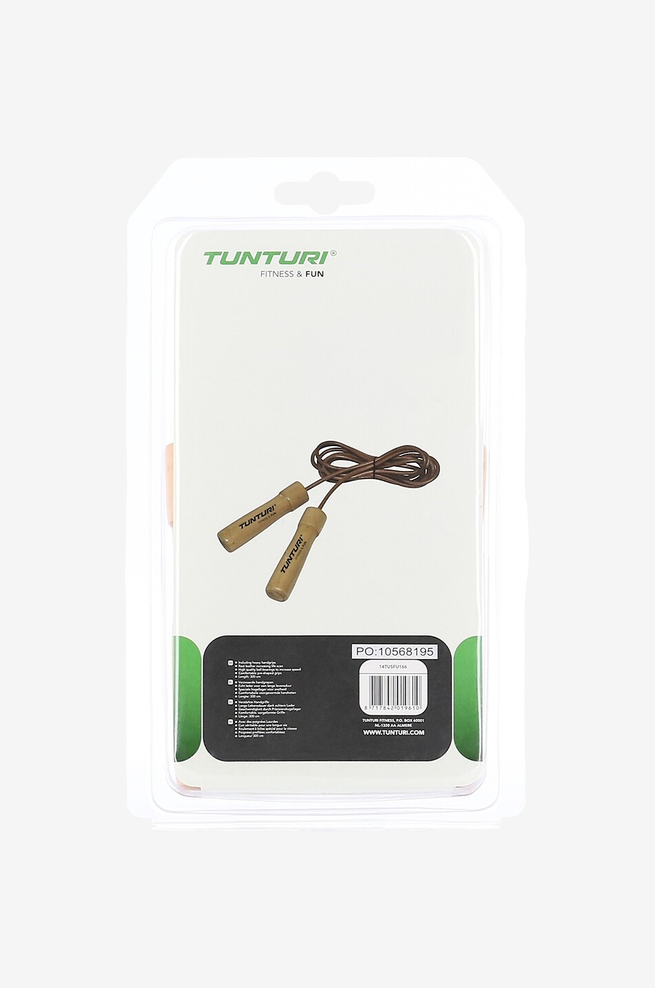 TUNTURI Corde à sauter en cuir et bois Pro Unisexe MARRON CLAIR 2
