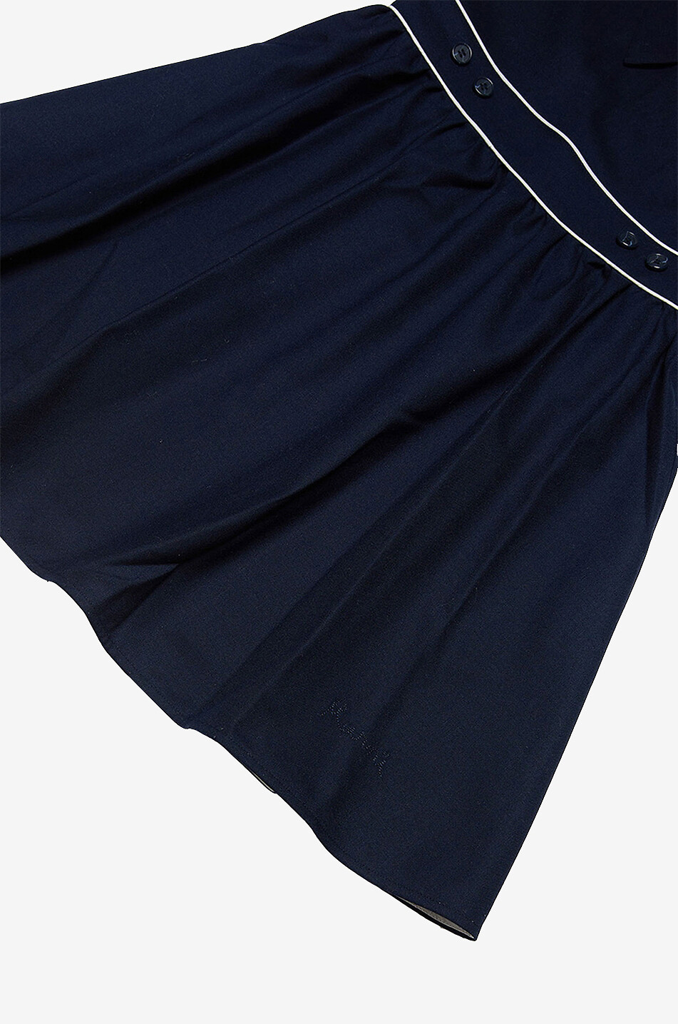 Robe sans manches fille en sergé à passepoils