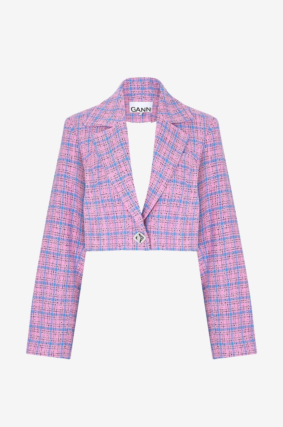 Veste tailleur raccourcie en tweed Check Suiting