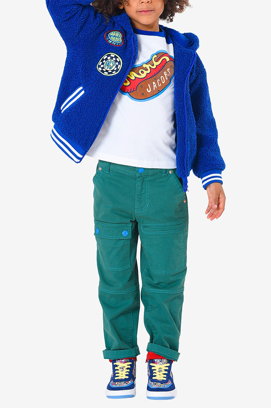 MARC JACOBS Baskets montantes en daim garçon Multi Logos Garçon BLEU FONCE 2