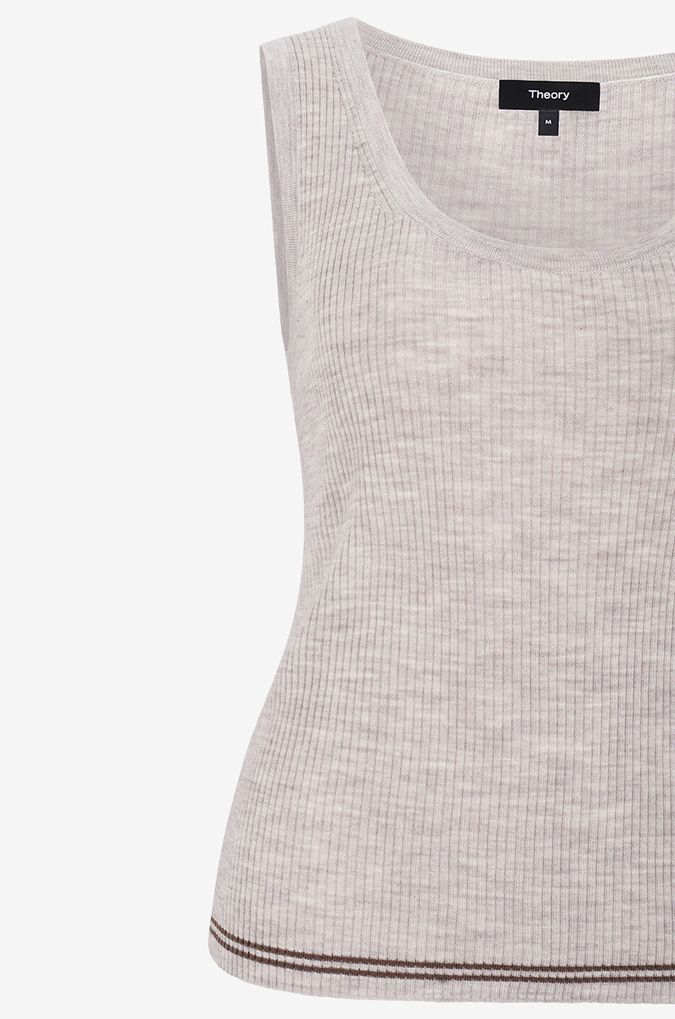 THEORY Ribbed wool tank top Women LIGHT BROWN 3
