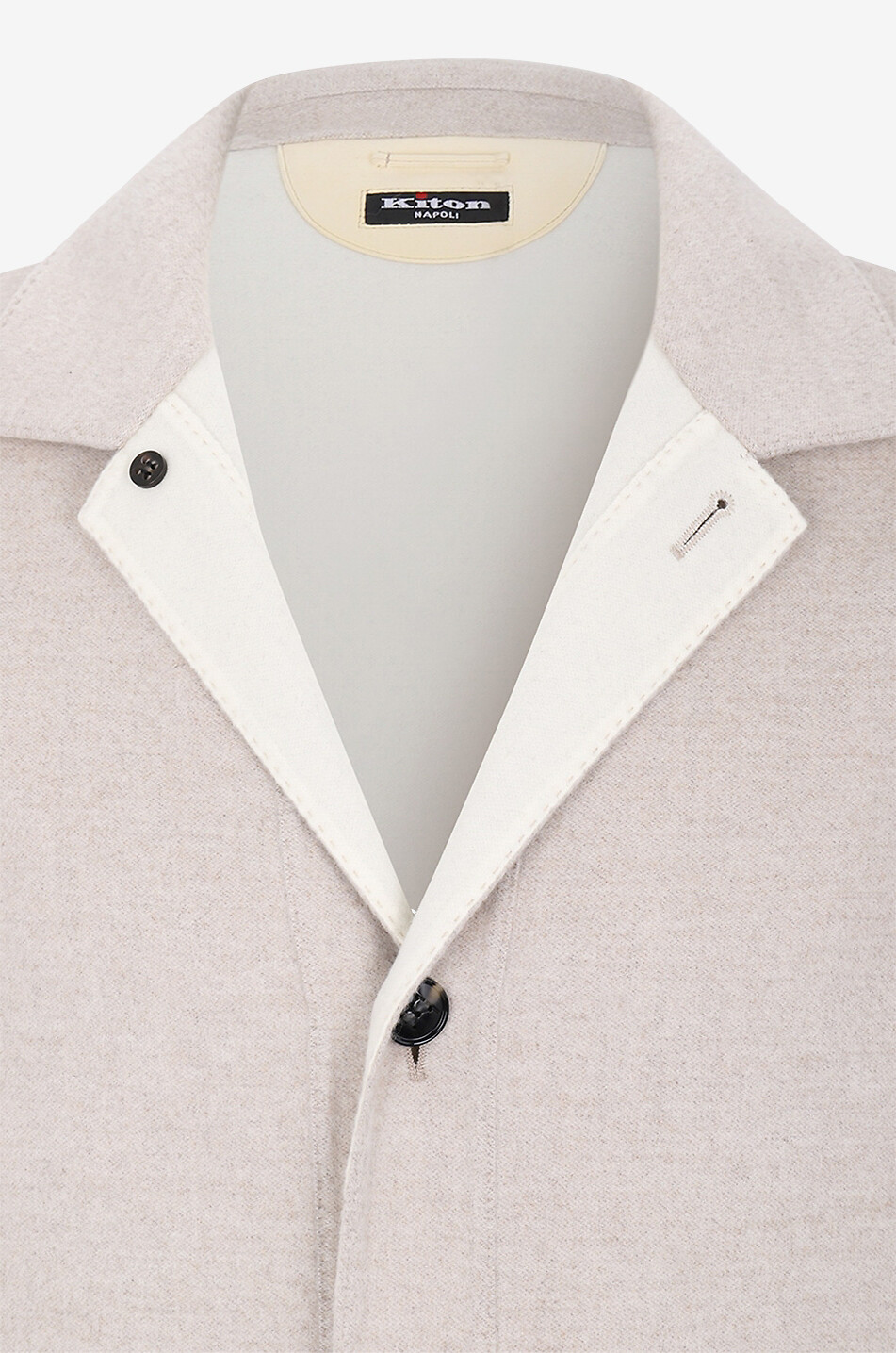 KITON Double-layer wool and cashmere jacket Men Light beige 3