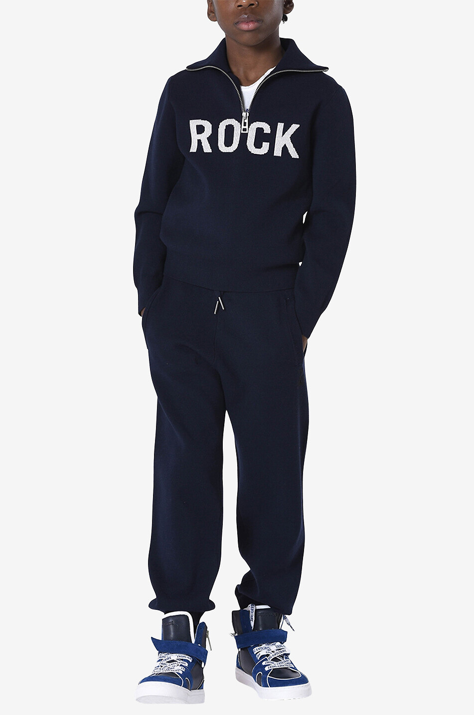 ZADIG & VOLTAIRE Pull zippé garçon en viscose Paris Manga Garçon BLEU 2