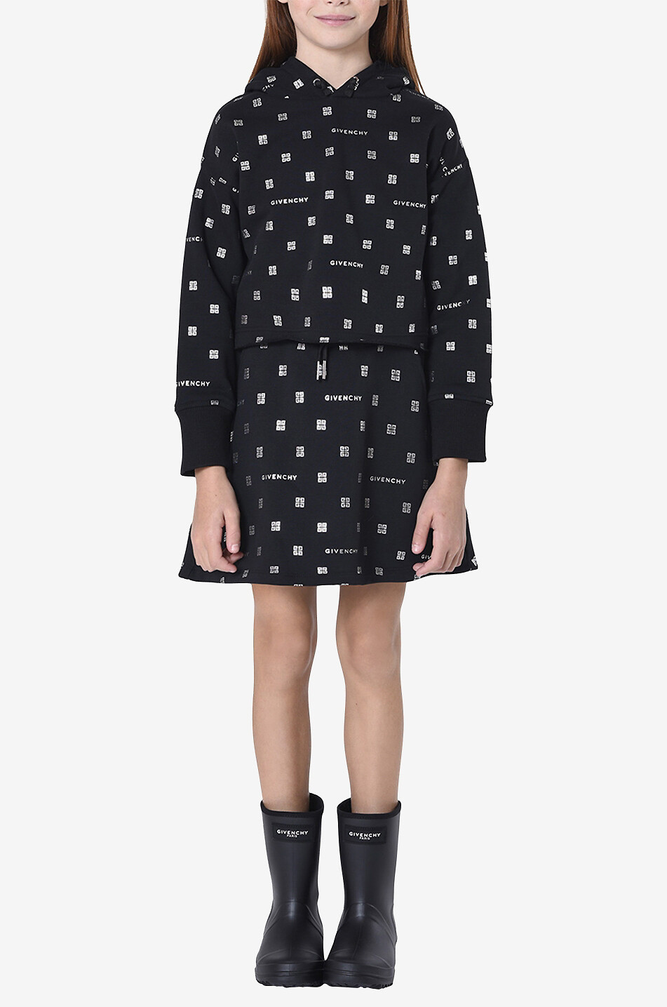 Mädchen-Kapuzensweatkleid Silvery 4G