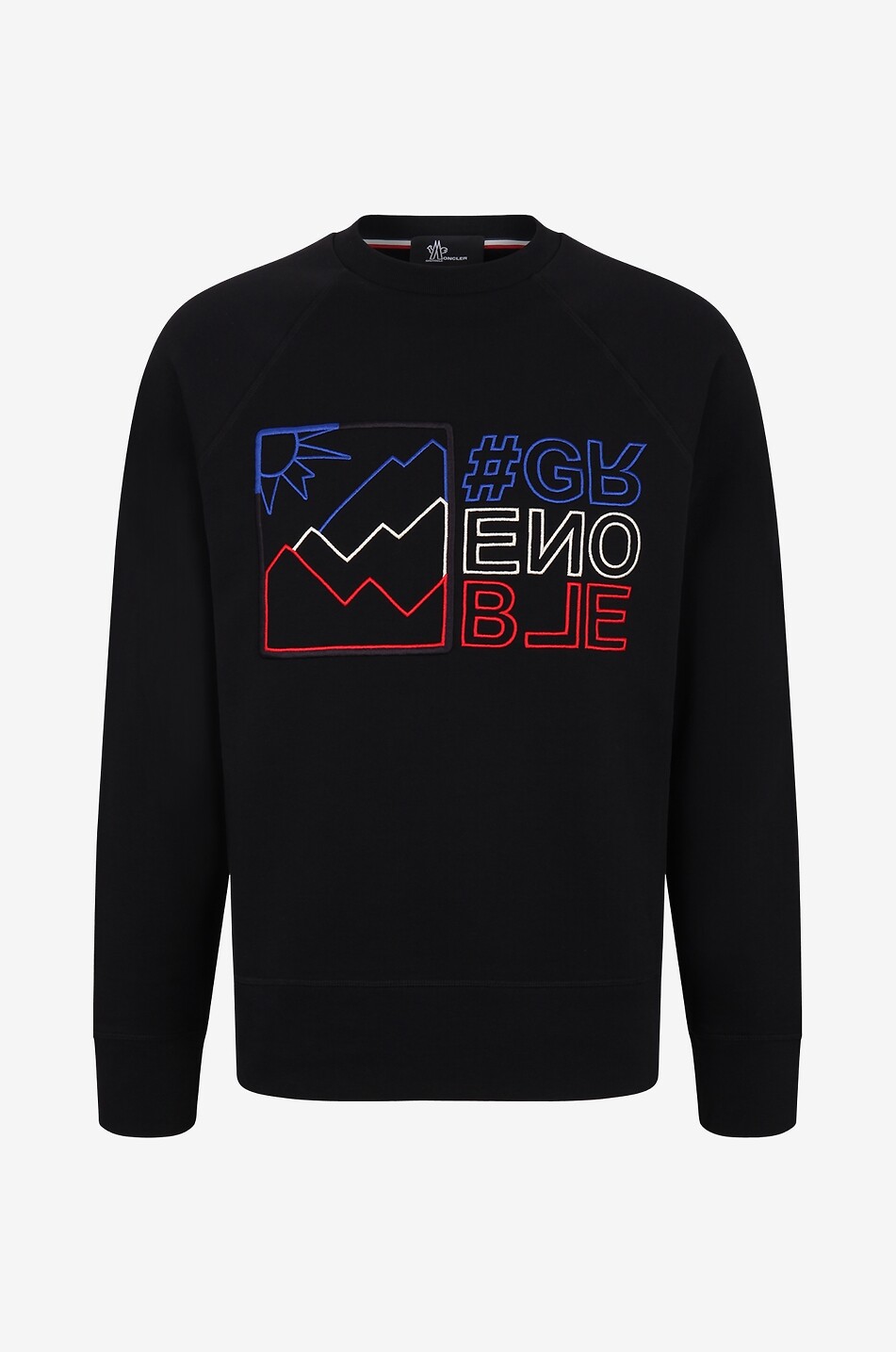 Mountain top embroidered crewneck raglan sleeve sweatshirt