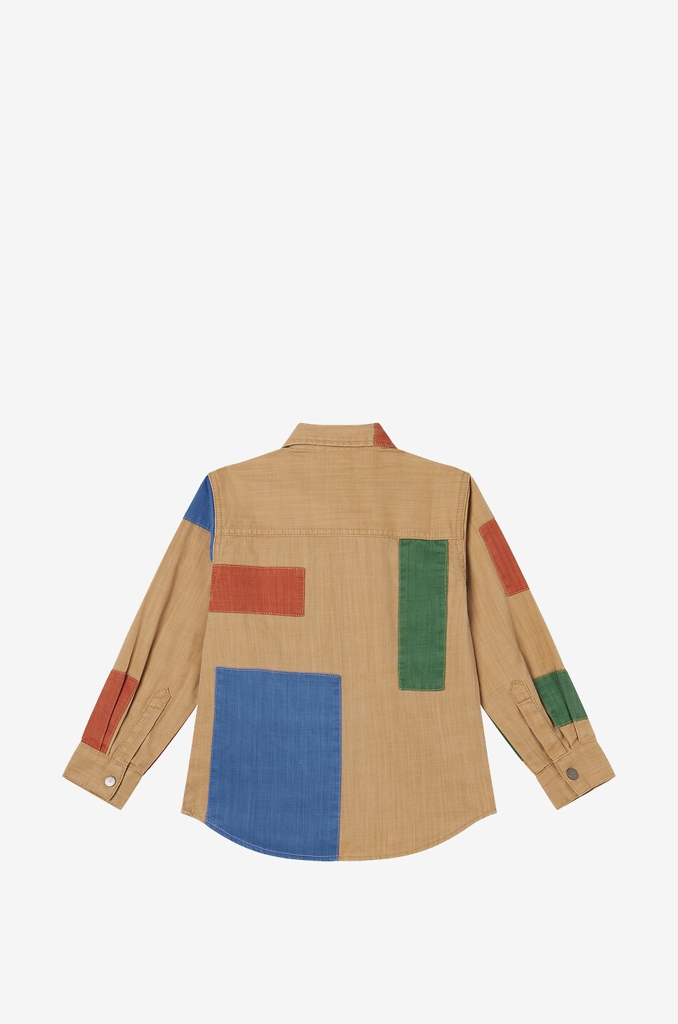 STELLA McCARTNEY KID Veste-chemise garçon motif Patchwork Bébé BEIGE 2