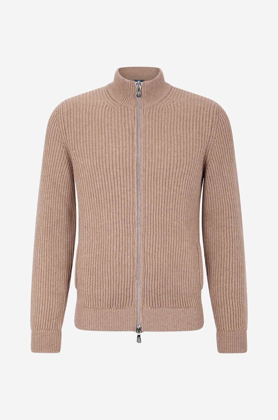 FEDELI Dicker Rippstrick-Cardigan aus Kaschmir Sand Open Herren [akeneo-beigefonce] 1