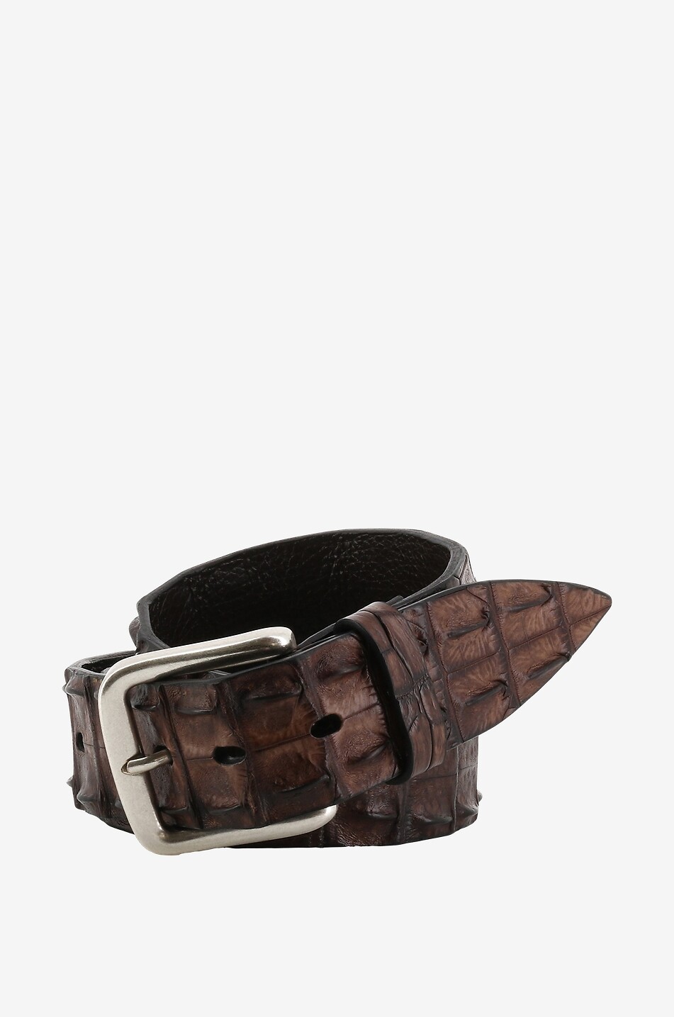 Ceinture fantaisie en cuir de crocodile Schiena