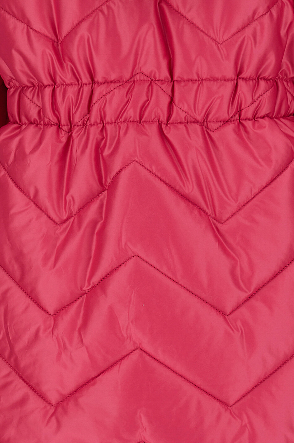 Girl's hooded zigzag quilted coat