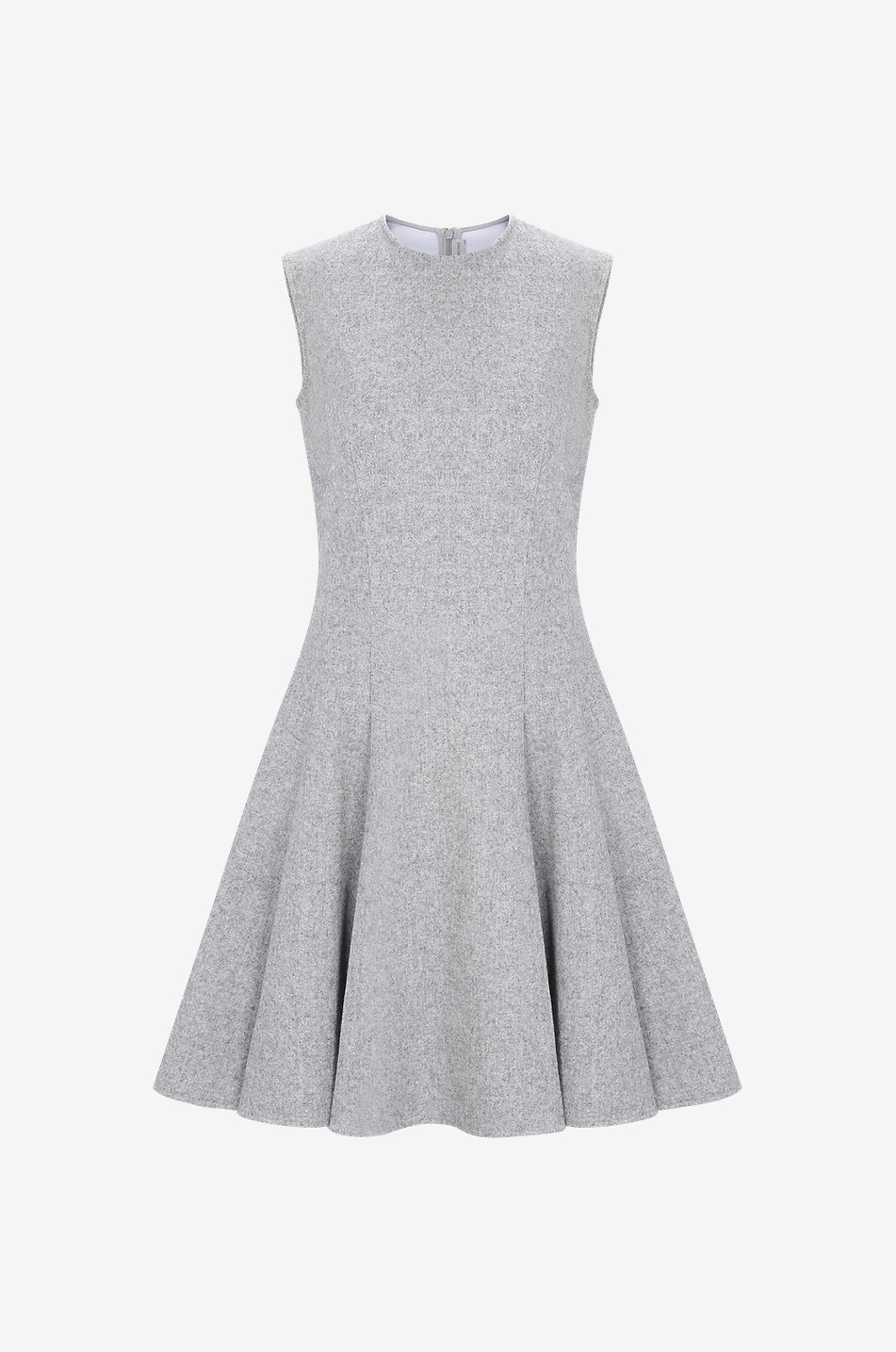 ERMANNO SCERVINO Ausgestelltes kurzes ärmelloses Filzkleid Damen GRAU 1