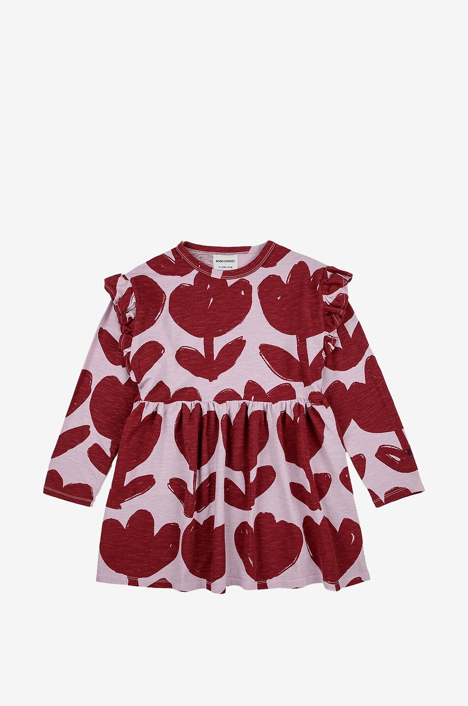 Robe fille en jersey à volants Retro Flowers
