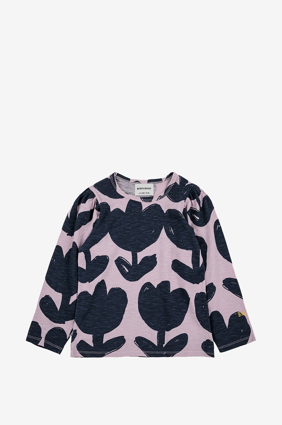 T-shirt fille à manches bouffantes Retro Flowers All Over