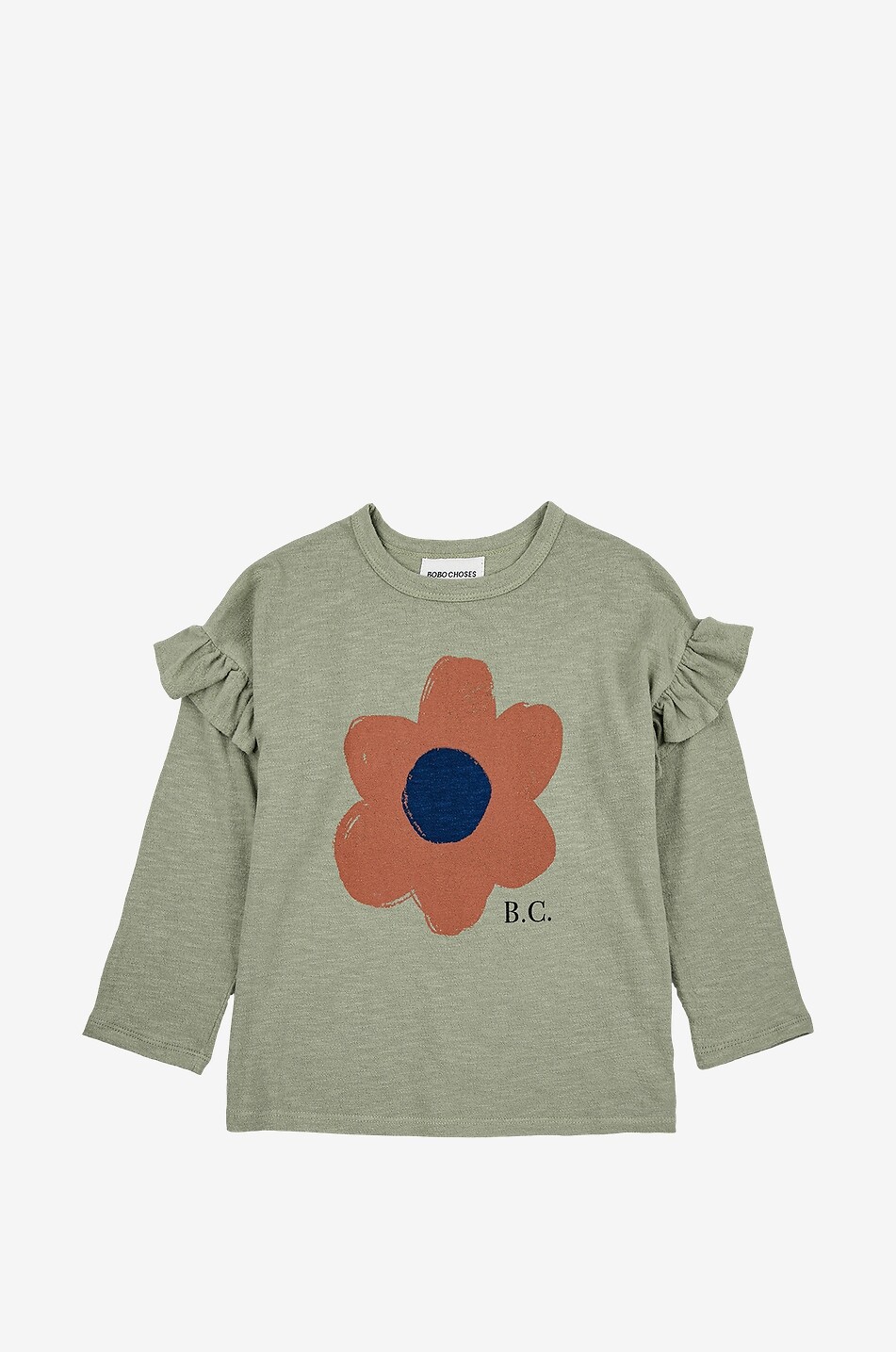 Mädchen-Langarm-T-Shirt Big Flower Ruffle