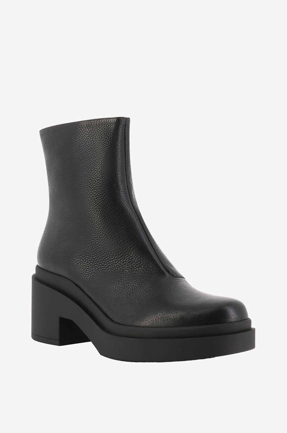 BONGENIE Chloé 45 grained leather platform ankle boots Women BLACK 1